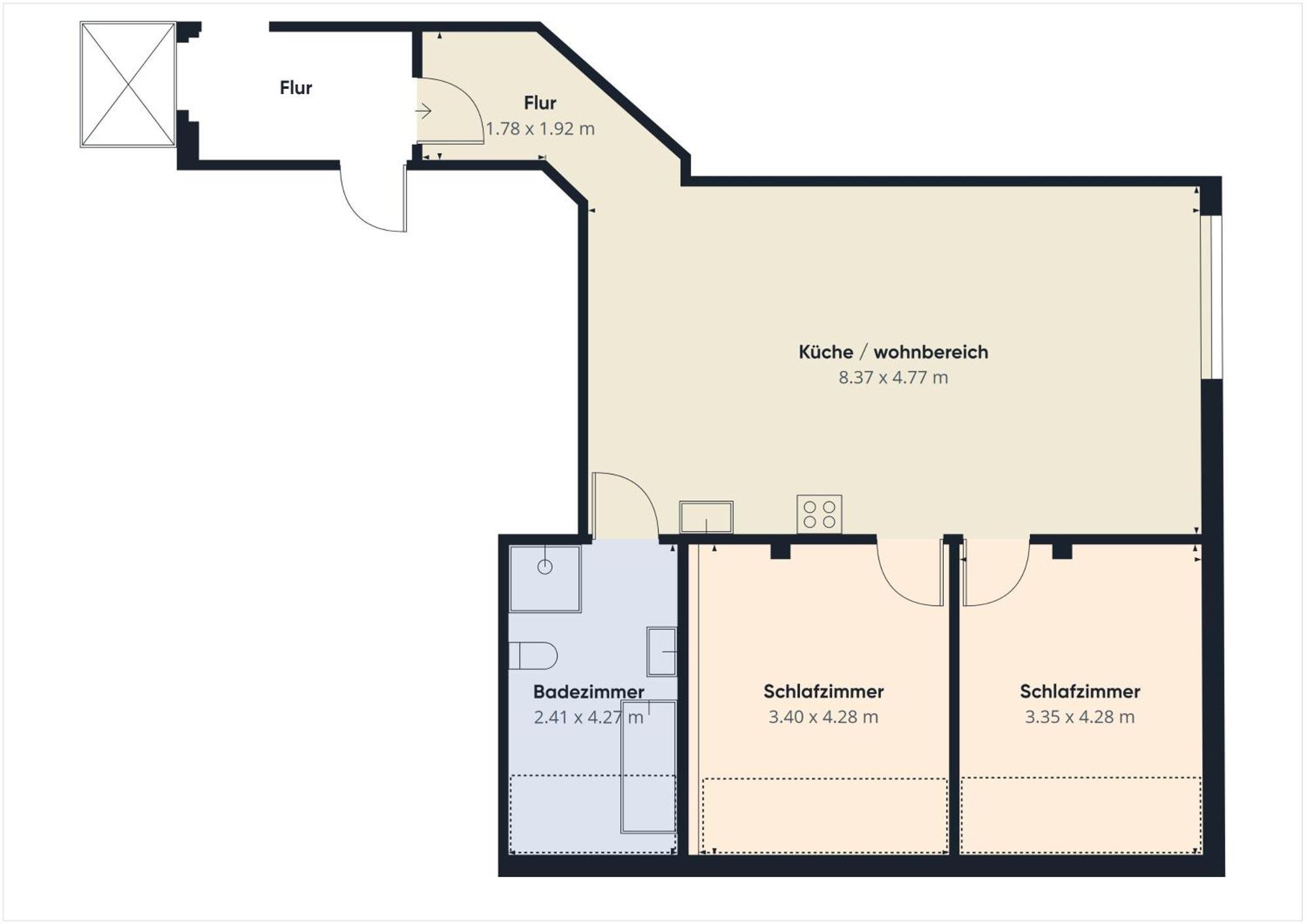 Wohnung: Beast. Bis 6 Personen, Klima, Massageliege, 3x Tv